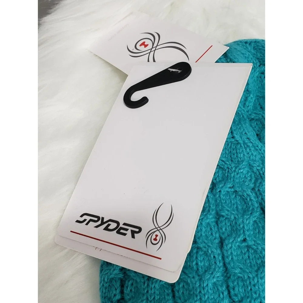 NEW Spyder Womens Cable Knit Beanie Hat Robins Egg Blue Teal